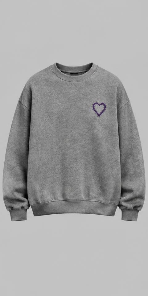 Heartline Crewneck in Heather grey