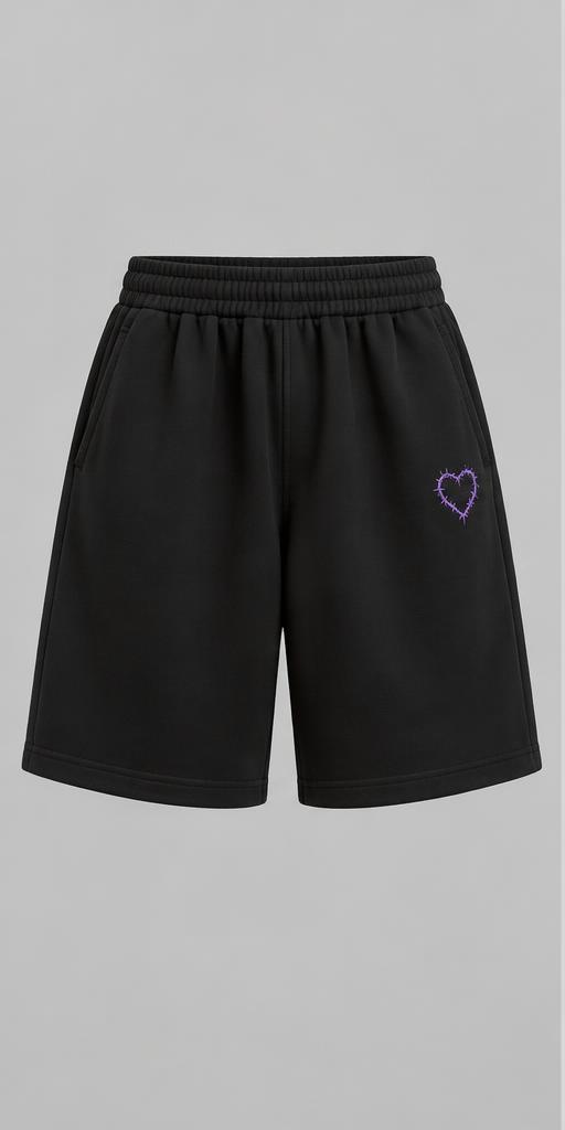 Thorn Heart Shorts in Black